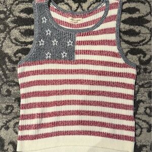Lucky brand American Flag Knit Tank Top size large
